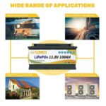 Акумулятор FlyPower LiFePO4 12V 100A, 1280W*h (літій-залізо-фосфатний акумулятор для ДБЖ) - Зображення 2