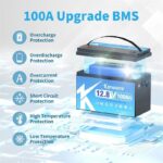 Акумулятор Kepworth LiFePO4 12V 100AH для будинку, котла, сонячних батарей (літій-залізо-фосфатний акумулятор) - Зображення 6