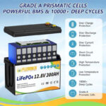 Акумулятор FllyPower LiFePO4 12V/300AH, 3840W*h (літій-залізо-фосфатний акумулятор для ДБЖ (UPS)) - Зображення 6