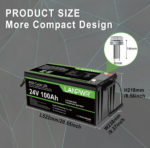 Акумулятор LanPWR 24V 100Аh 2560Wh LiFePO4 + Bluetooth (літій-залізо-фосфатний акумулятор) - Зображення 3