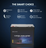 Акумулятор MARKSON LFP1275 12V 75Аh 960Wh LiFePO4 (літій-залізо-фосфатний акумулятор) - Зображення 8